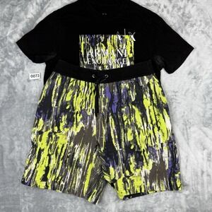 Men's Armani Exchange Outfit 2 Piece Set Shirt & Shorts Shirt Sz M Shorts Sz M